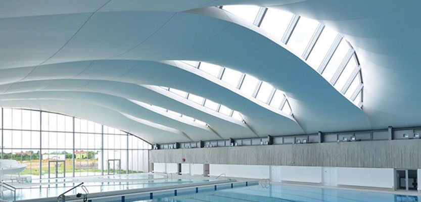 Barrisol Curved Roof Swimming Pool Installation