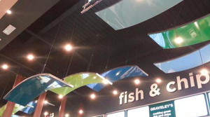 Barrisol Acoustic Waves Restaurant Installation