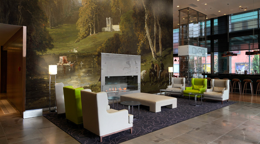 Barrisol Artolis Printed Mural Hotel Lobby Installation