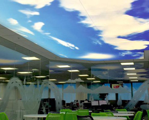 Barrisol Illuminated Commercial Ceiling Installation